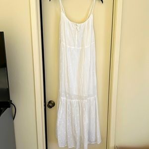 OLD NAVY white embroidered summer dress with lining size XS